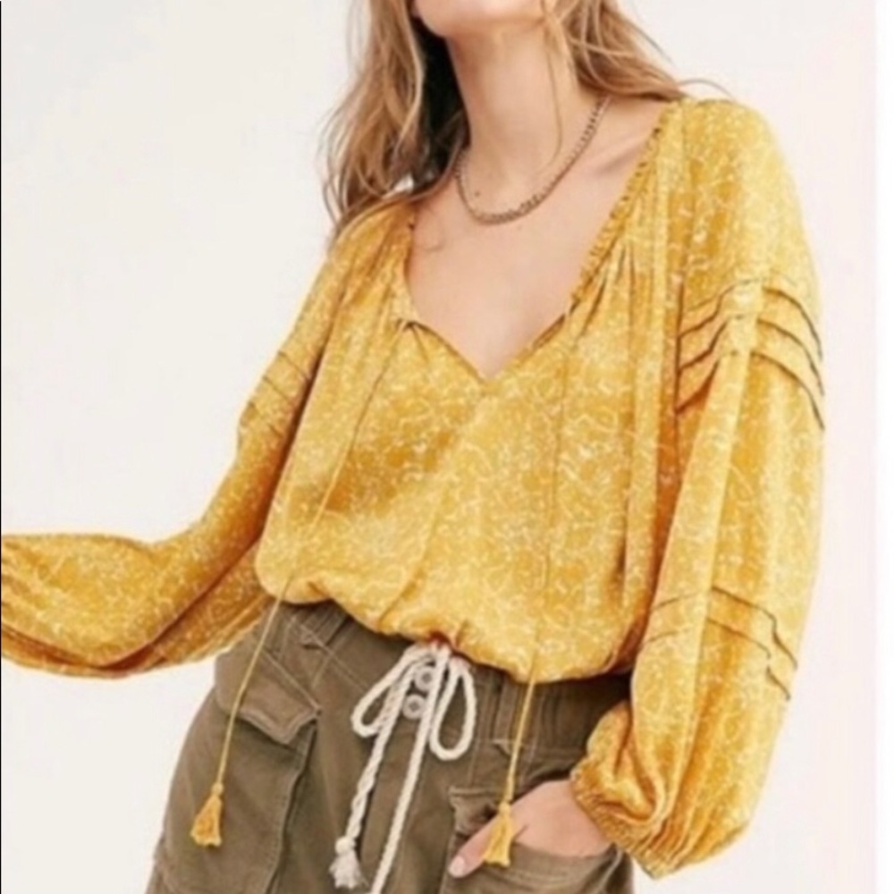 Free people all tucks printed bodysuit
